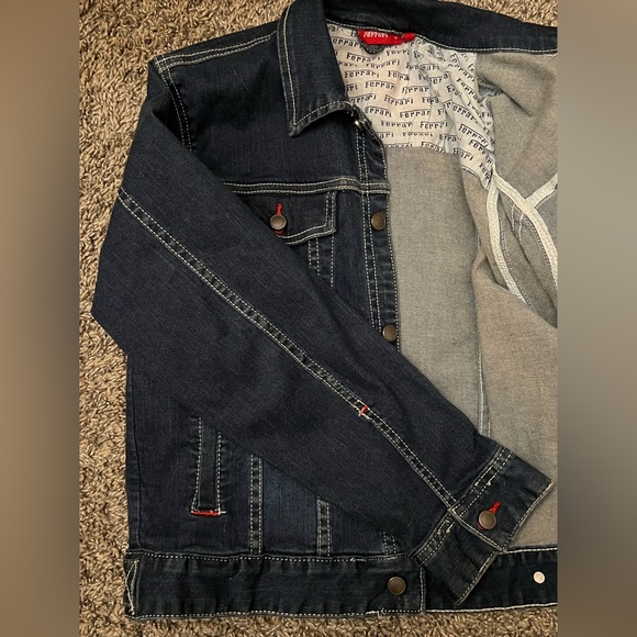 Vintage Ferrari Dark Denim Jacket with Red Accents - Picture 7 of 16